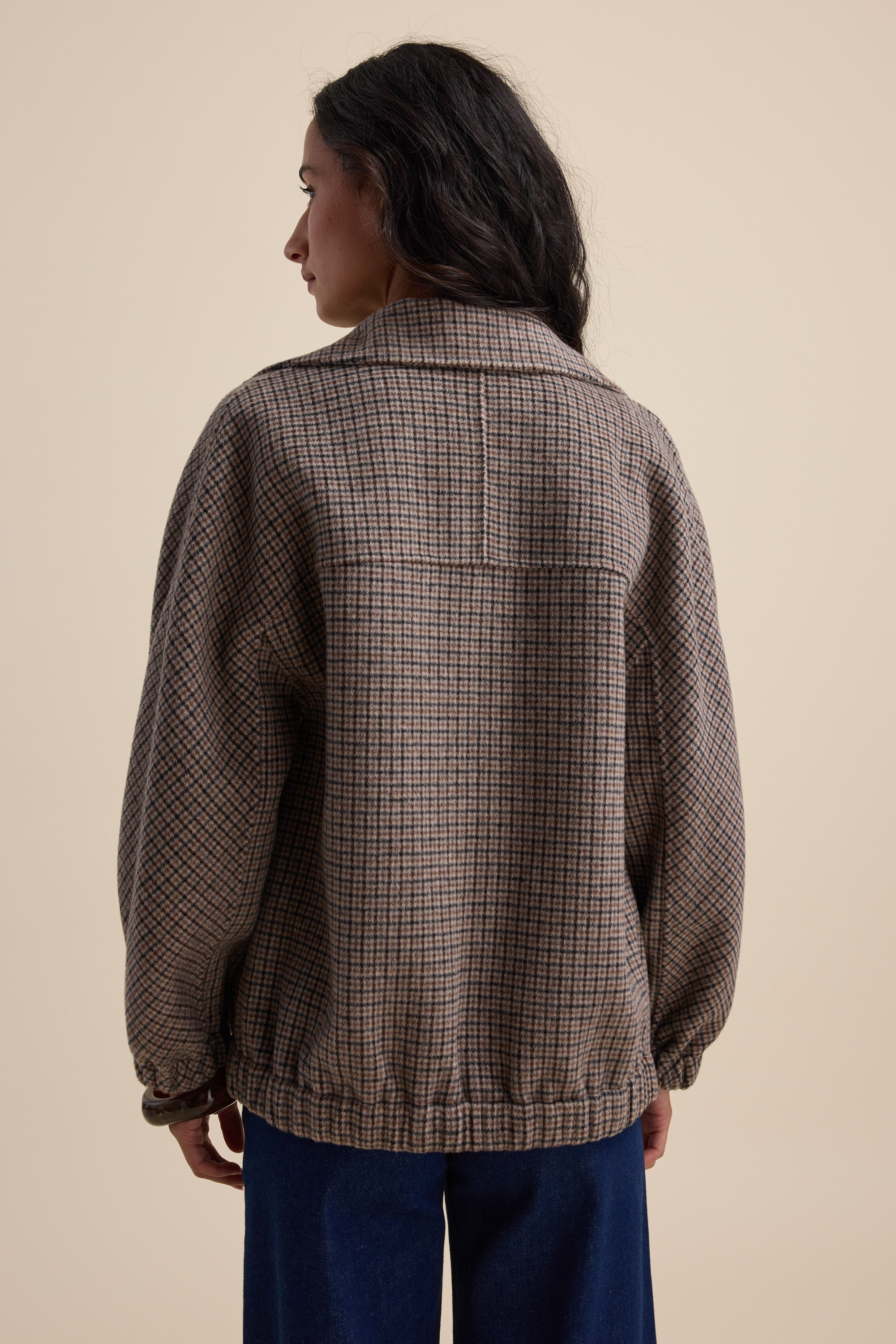 Shop Wool Blend Bomber Coat (Houndstooth) | Max