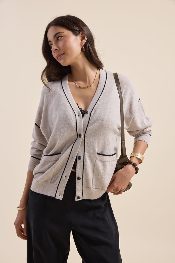 The Cotton Cashmere Contrast Cardi