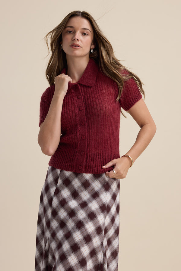 Cleo Button Front Knitted Top