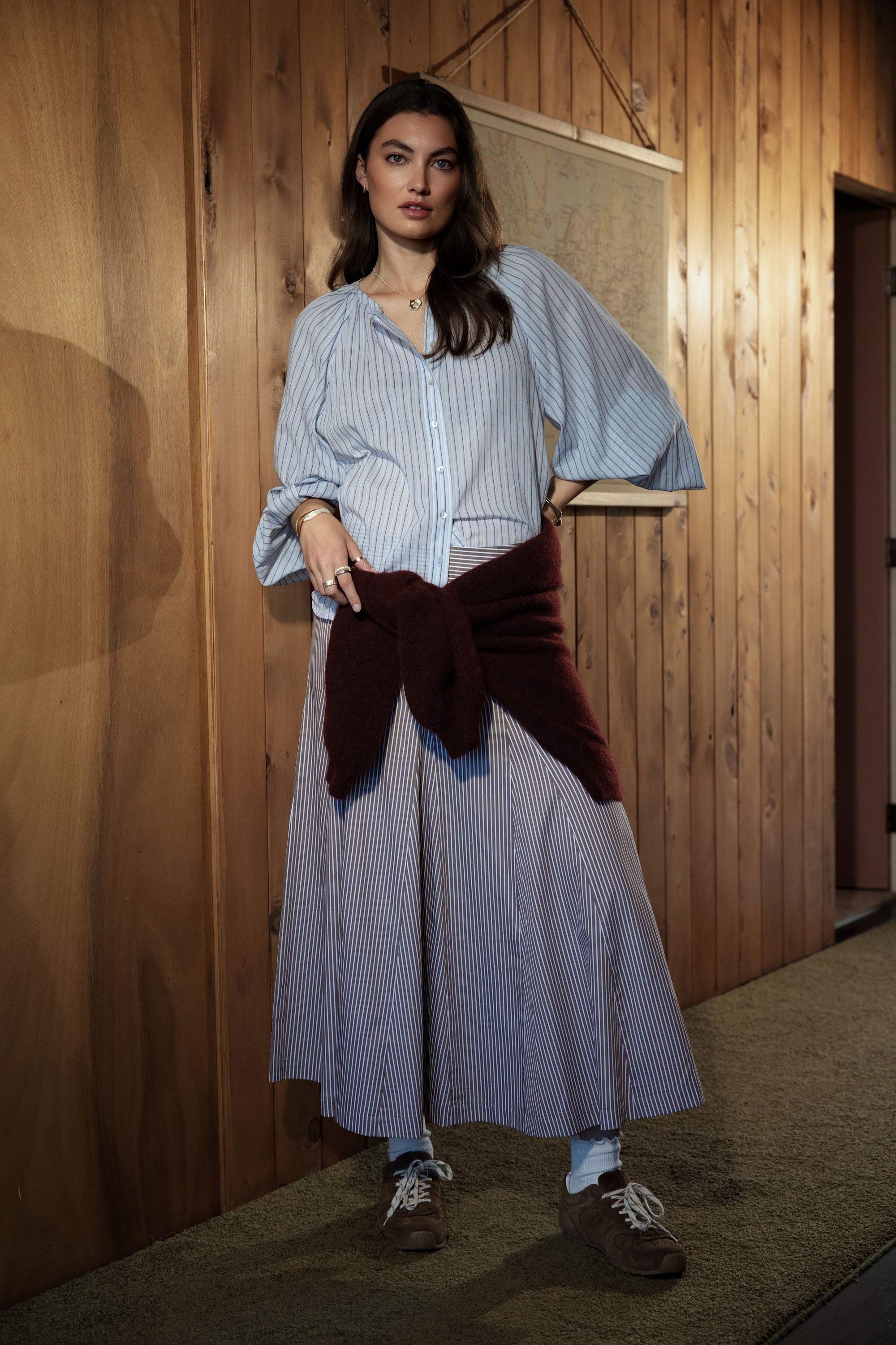 Shop Marley Panel Seam Skirt (Taupe Stripe) | Max