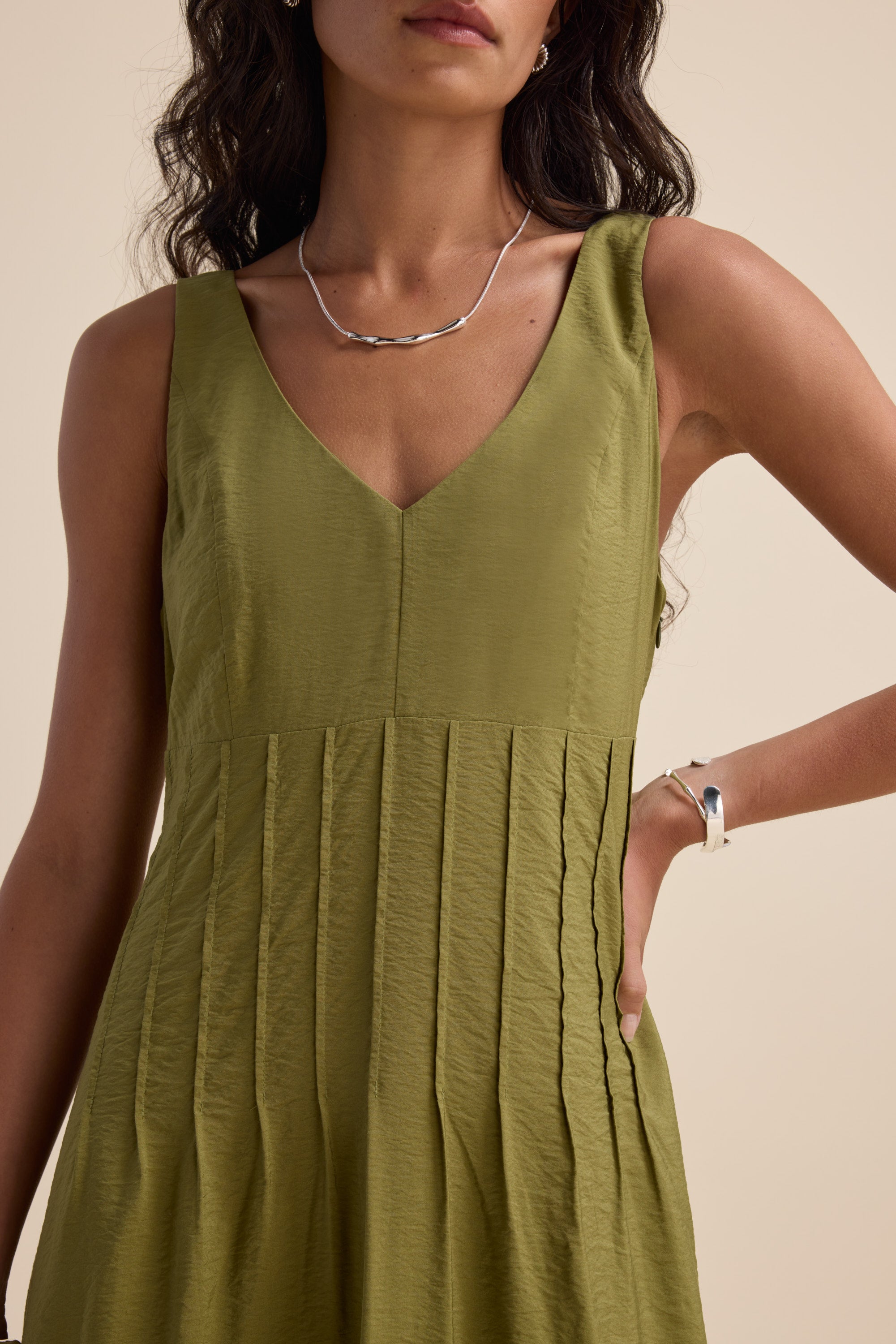 Shop Nina Fit and Flare Dress (Dill)