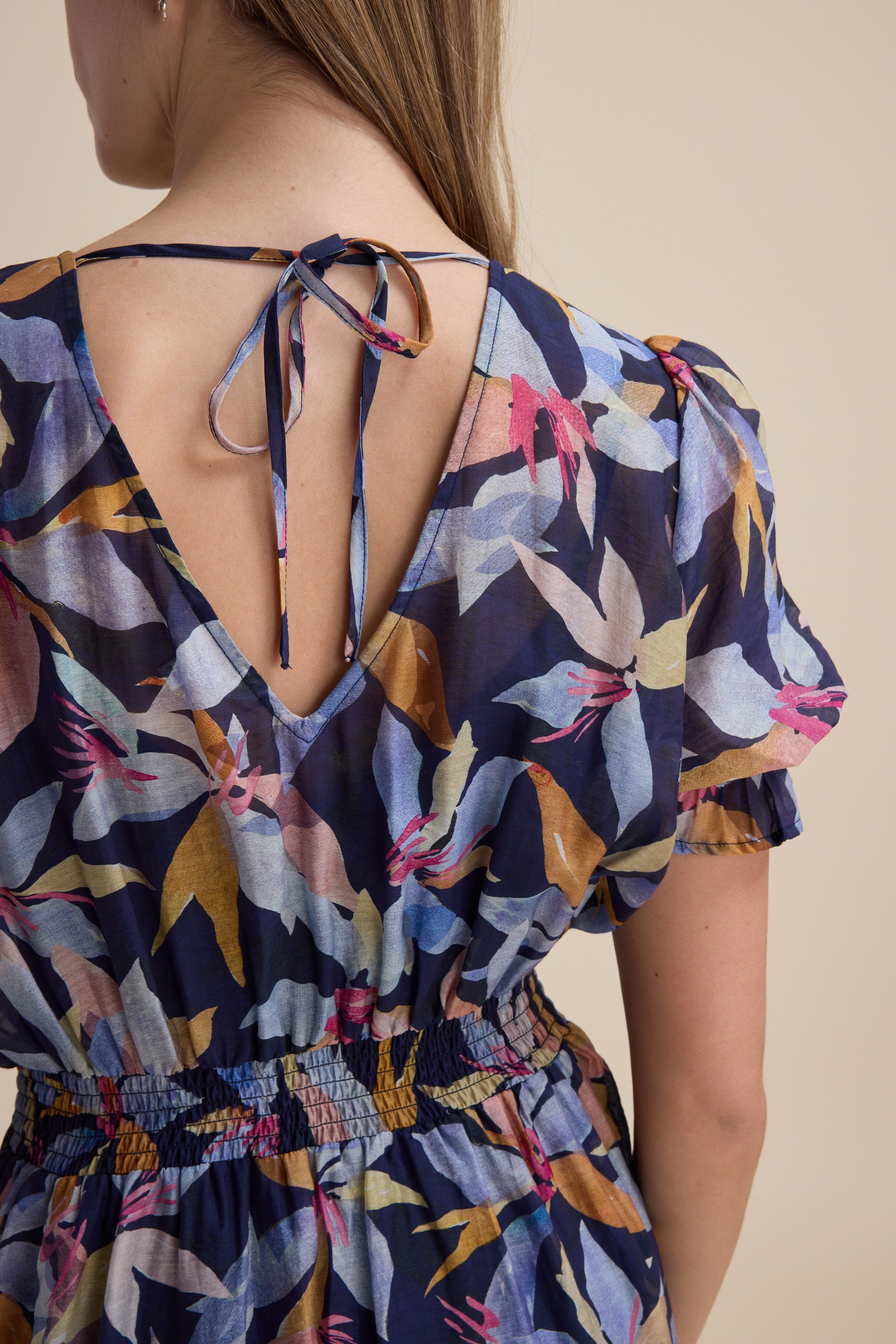Shop Ava Gather Waist Dress (Shadow Floral)