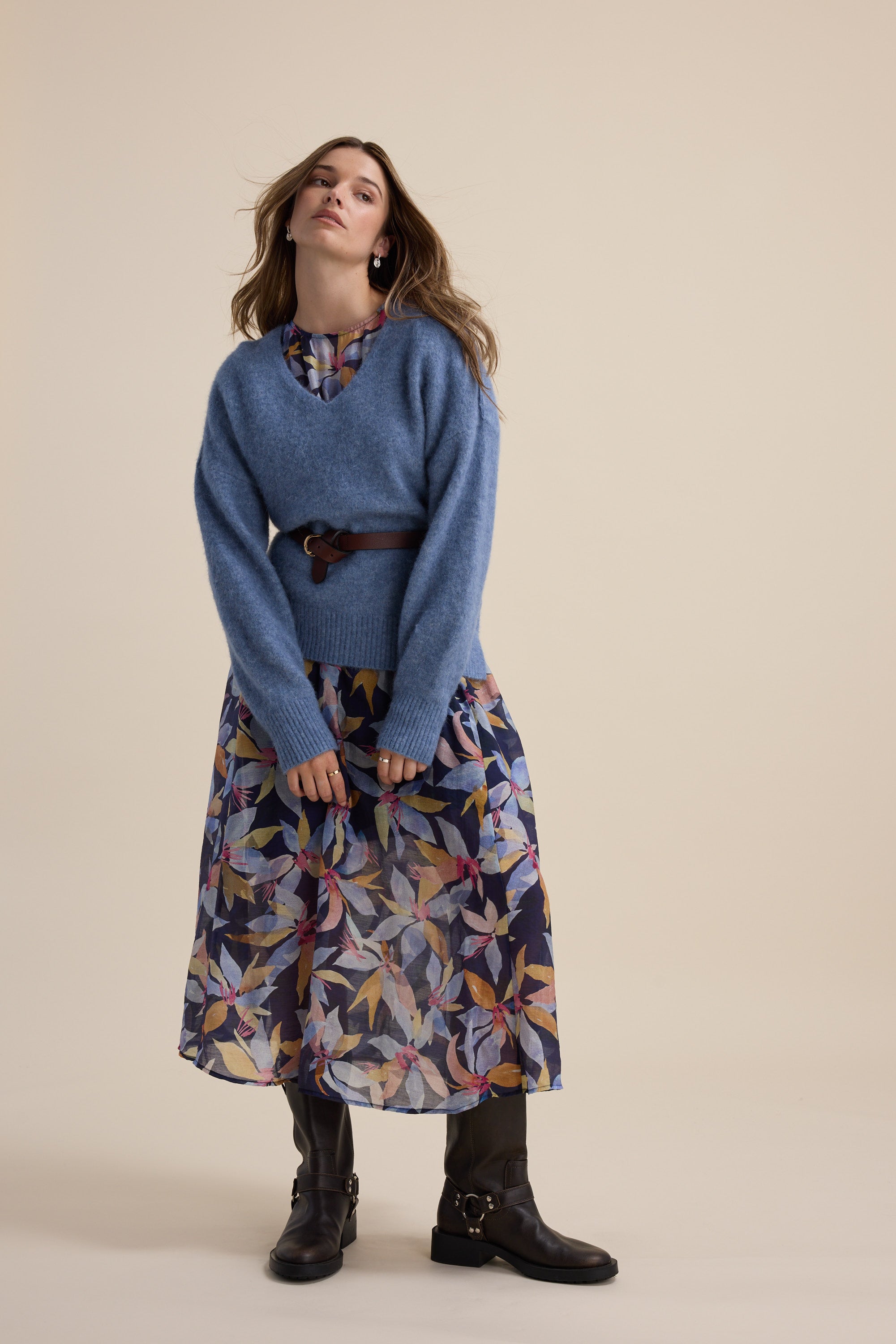 Shop Ava Gather Waist Dress (Shadow Floral)