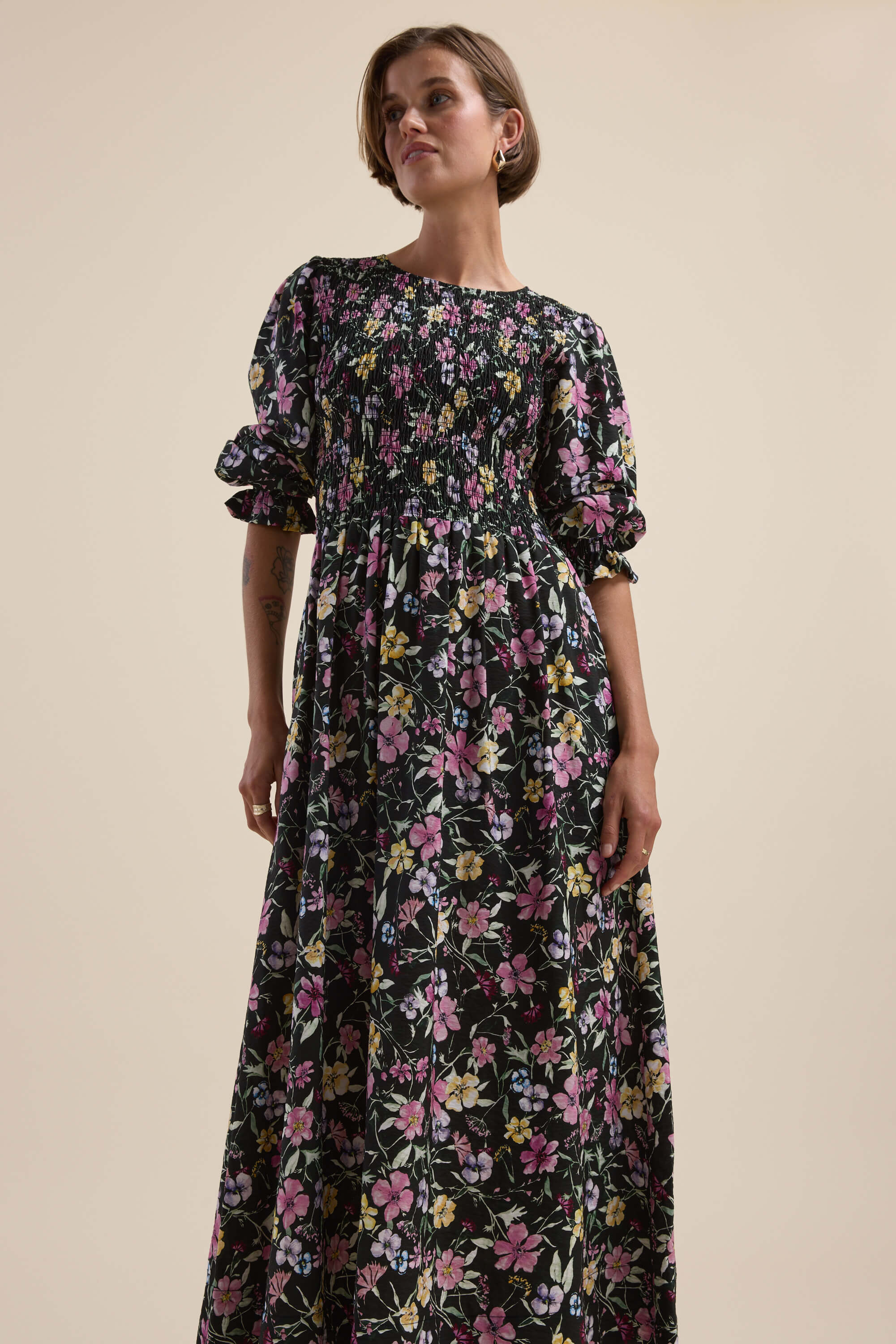 princess polly baby blue dress Buy Peach Floral Maxi Dress with Long Sleeves main image 1