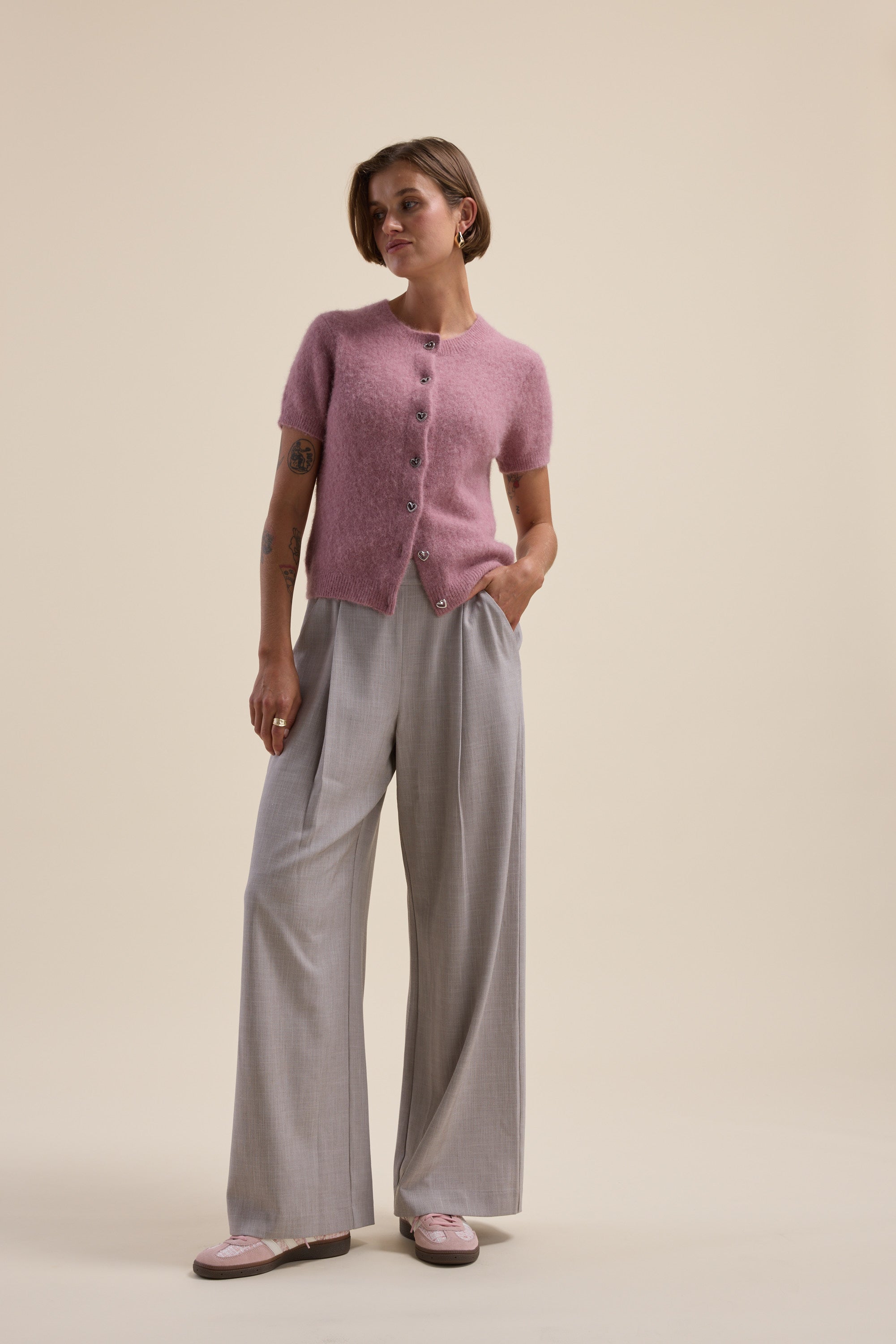 Shop Adelaide Luxe Whisper SS Cardi (Pink Bloom) | Max