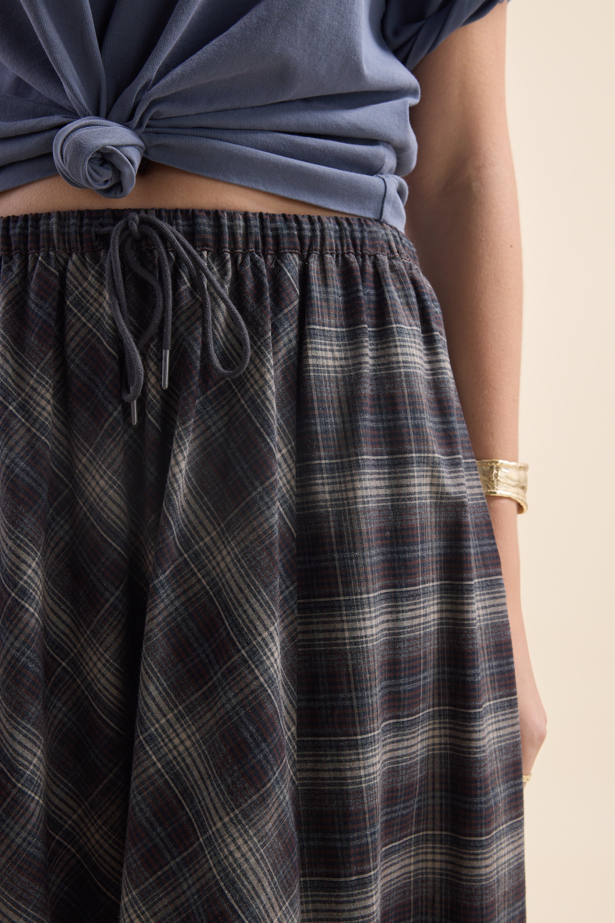 Shop Elementary Check Midi Skirt (Nottinghill Check) | Elementary