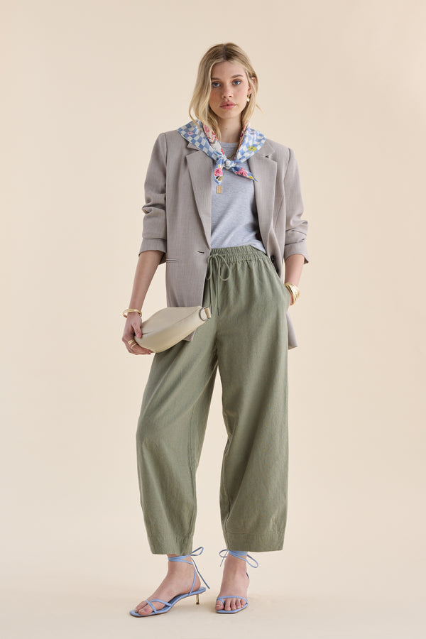 Elementary Linen Barrel Leg Jogger