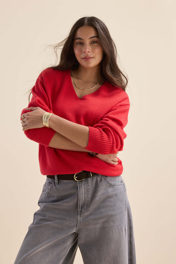 The Cotton Cashmere V Neck Sweater