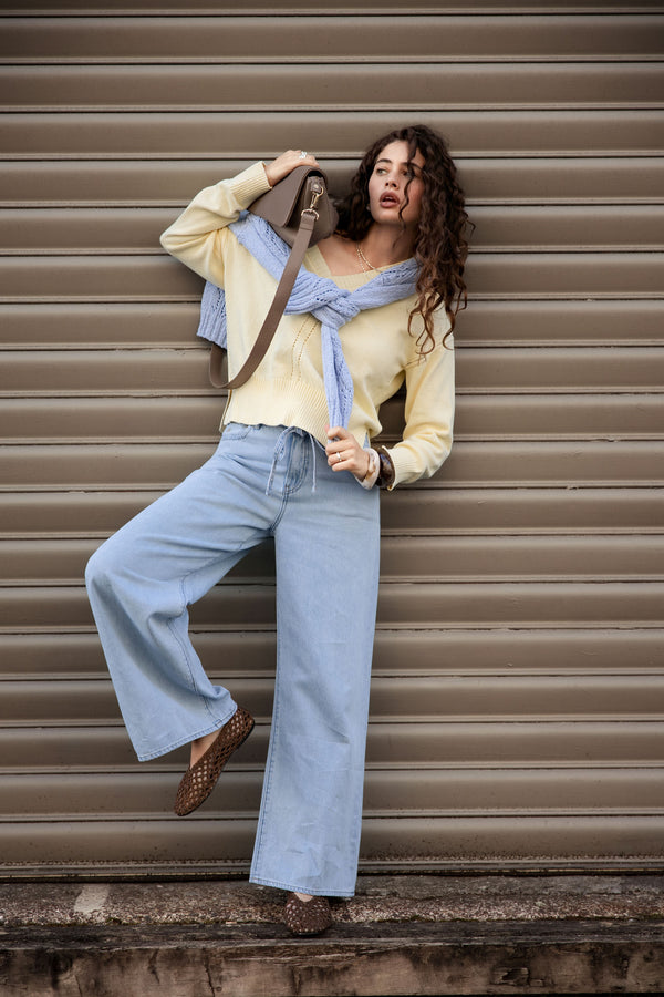 Millie Cotton V Neck Sweater