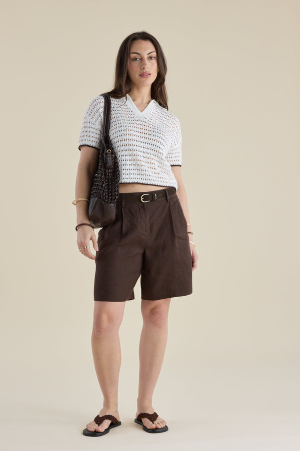 Elementary Knitted Trim Detail Polo