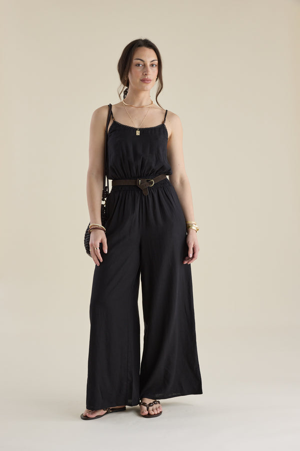 Elementary Shirred Waist Jumpsuit