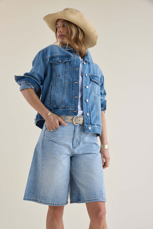 Louis Barrel Leg Denim Jort