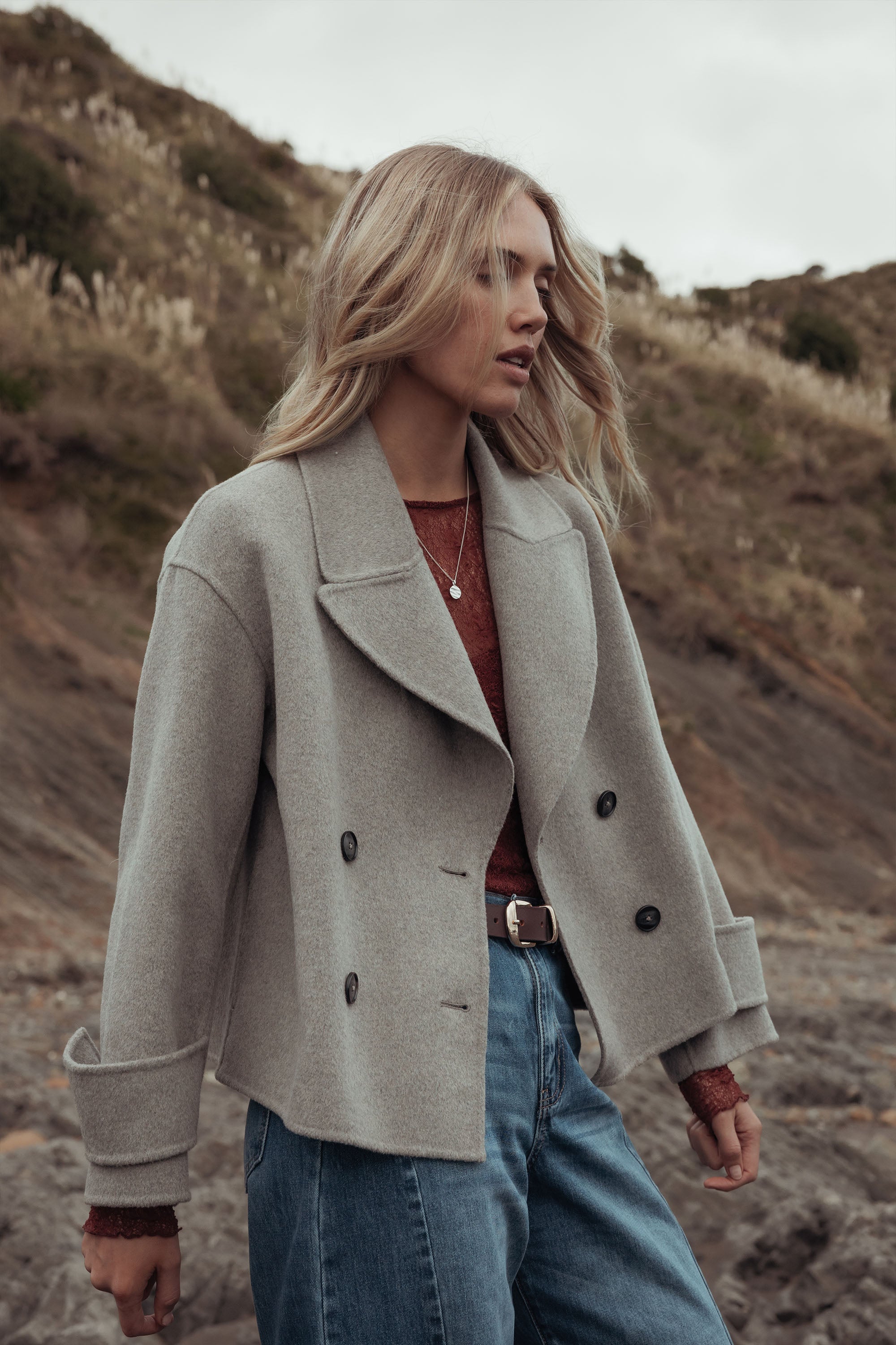 Shop Shanelle Cropped Coat (Sage Marle) | Max