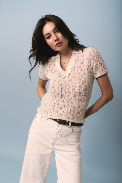 【KOOLOSET】08 Traction Short Sleeve Knit Shop Taylor Short Sleeve Knit (Winter White) | Max