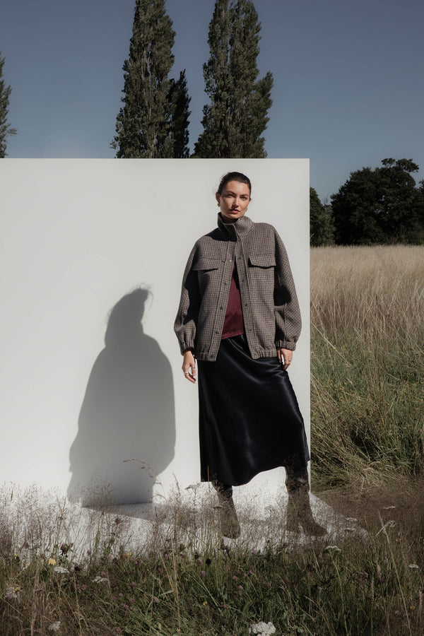 Wool Blend Bomber Coat