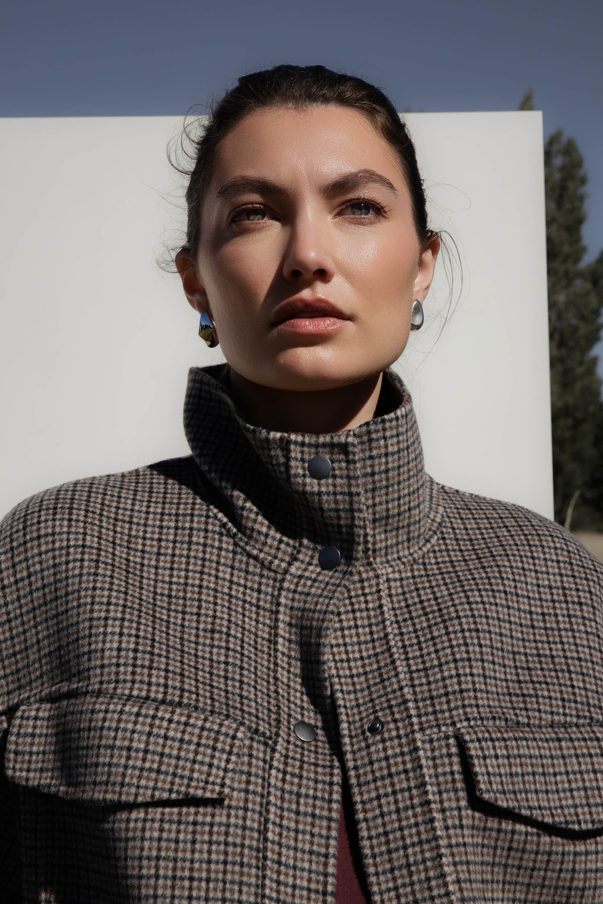 Shop Wool Blend Bomber Coat (Houndstooth) | Max