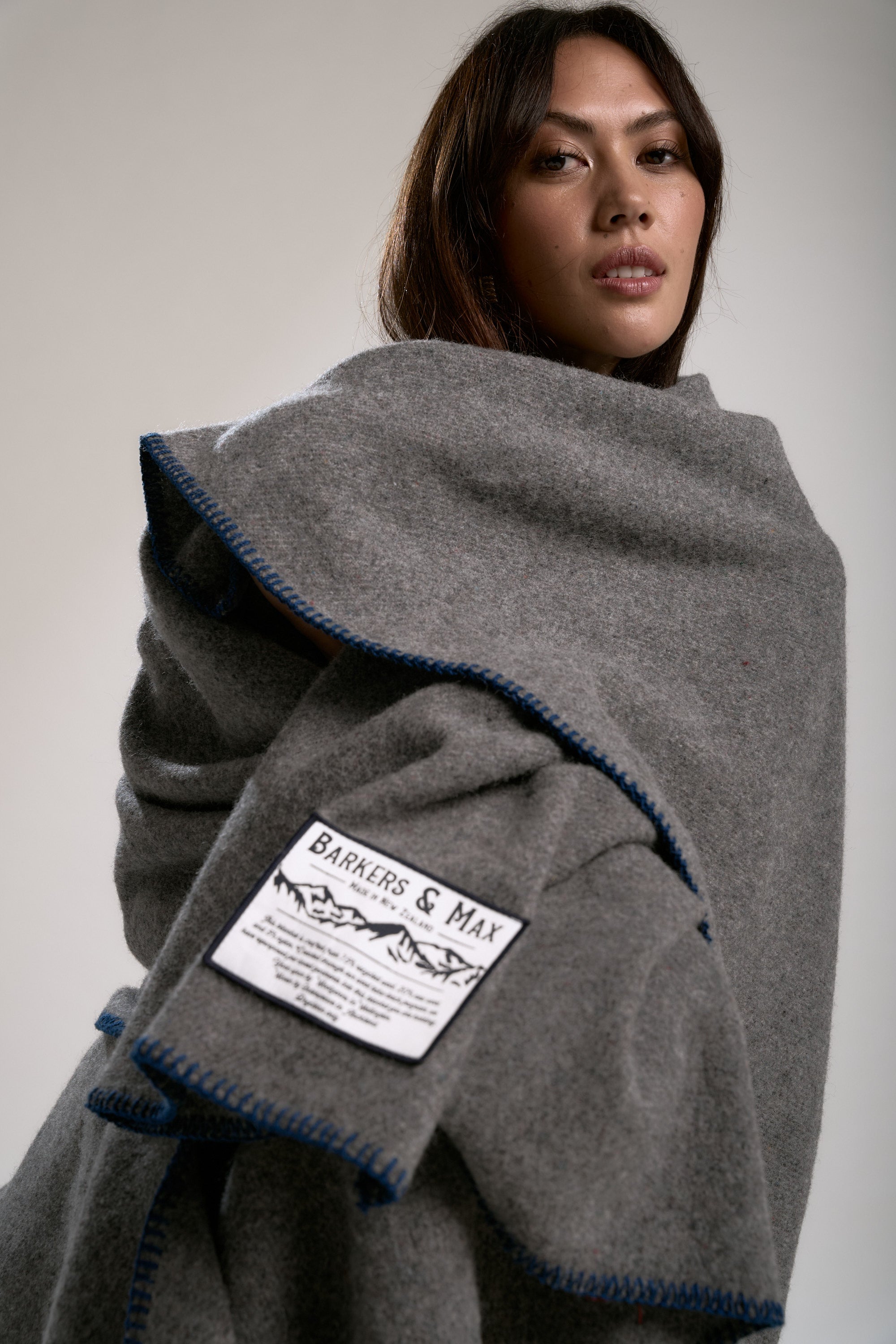 Shop Wool Take Back Blanket (Charcoal/Blue) | Max