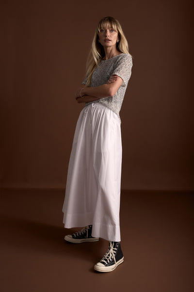 Shop The Everyday Poplin Skirt (White) | Max