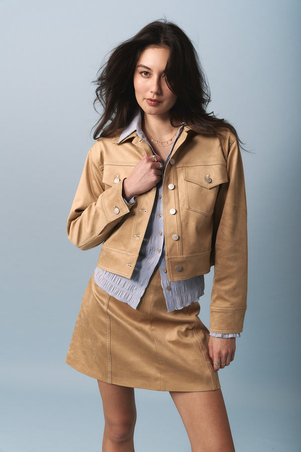 Sabrina Suedette Pocket Detail Jacket