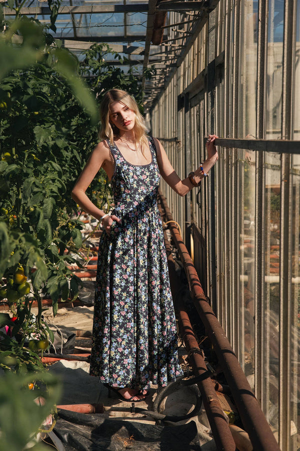 Aria Gathered Waist Midi Dress