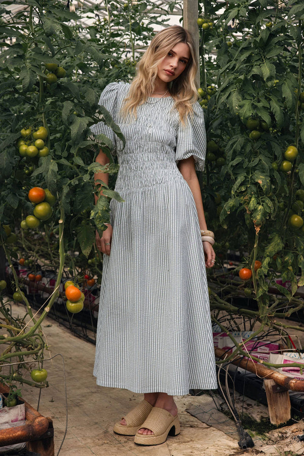 Talia Shirred Detail Midi Dress