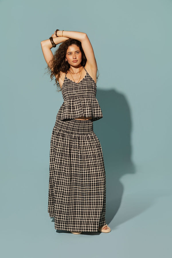 Elementary Shirred Drop Waist Skirt