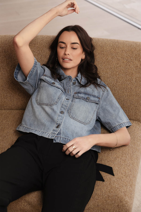 Elementary Cropped Denim Shirt