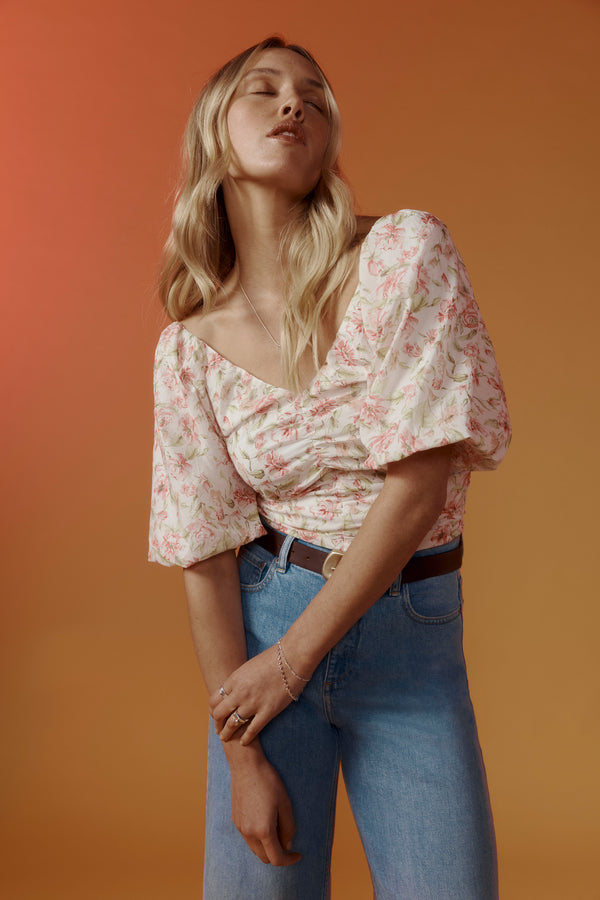 Petal Puff Detail Blouse
