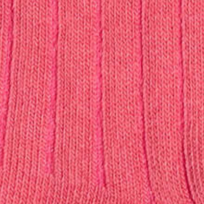 Close-up of NZ pink ribbed knit fabric with vertical textured lines.