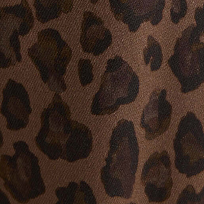 NZ-inspired brown and black leopard print pattern on fabric.