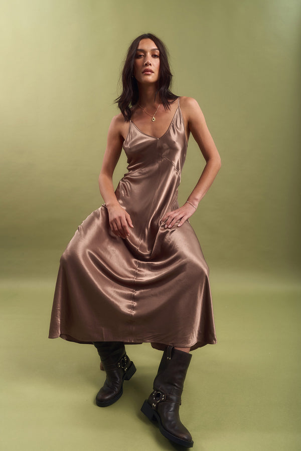 Ruby Satin Maxi Slip Dress