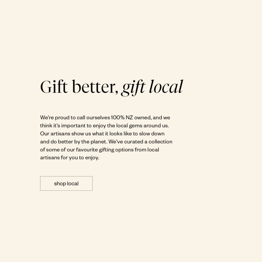A range of crafted in New Zealand gifts for women. 