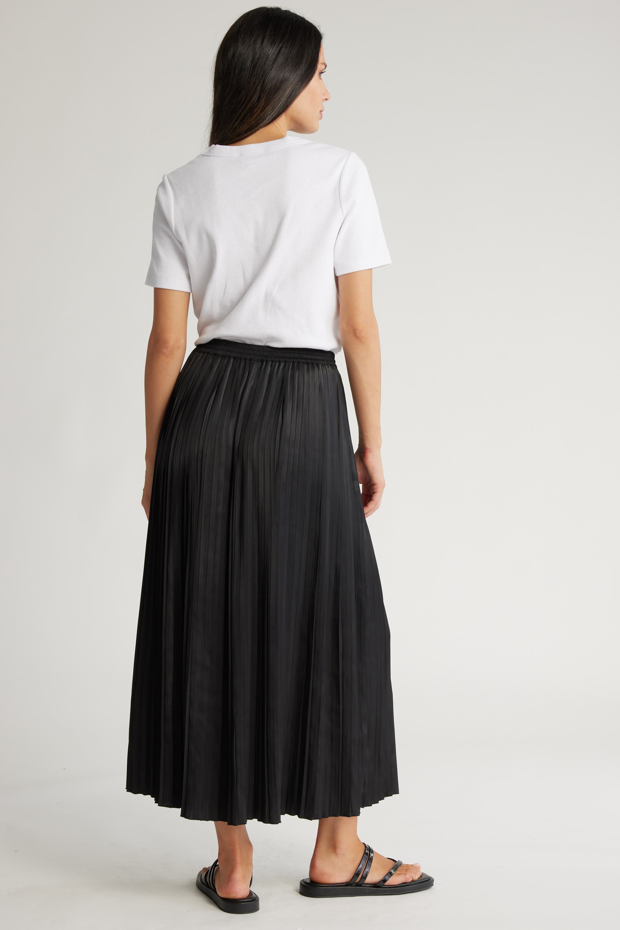 Shop Zoey Pleat Midi Skirt in Black | Max Women's Fashion NZ