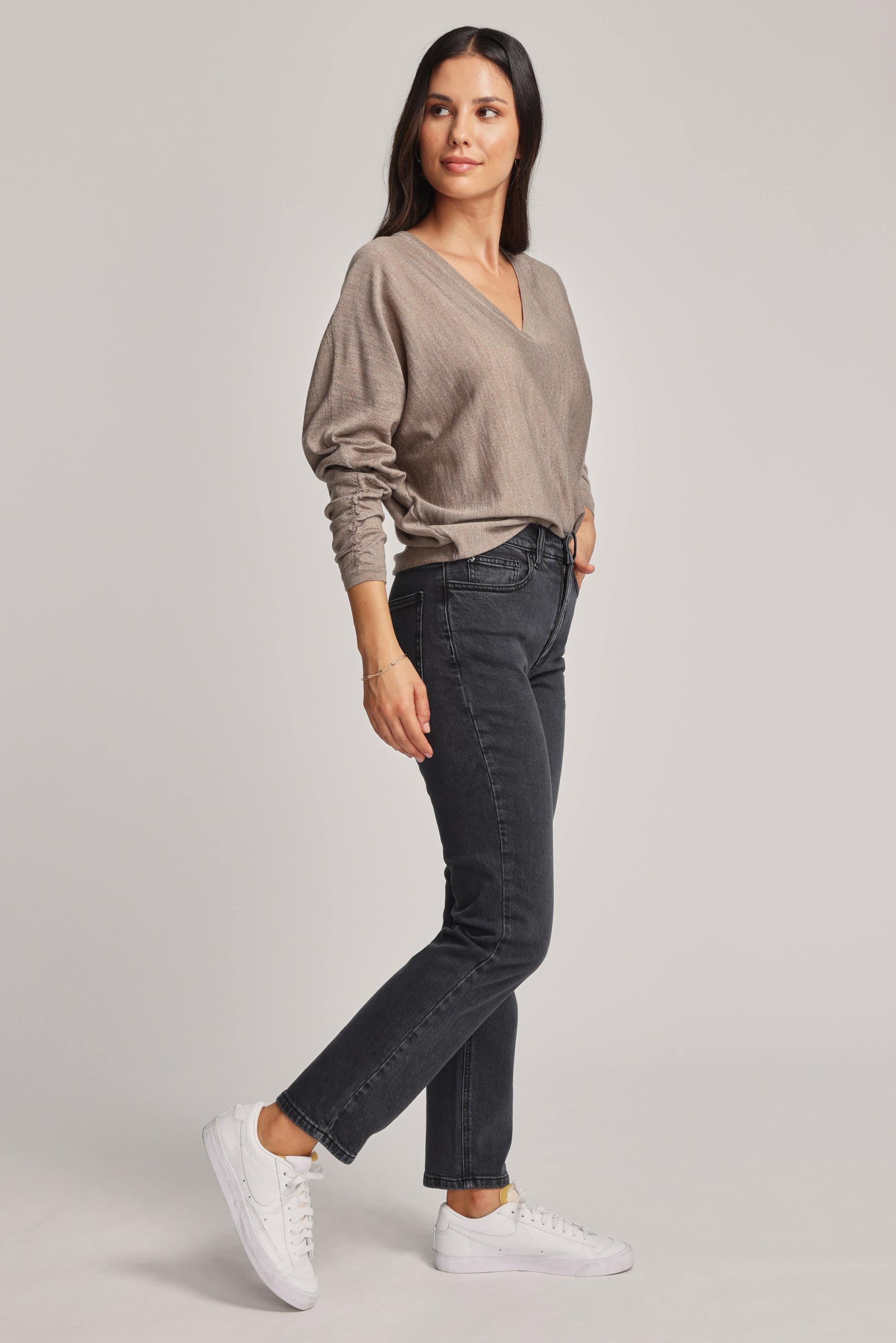 Shop The Organic Straight Leg Jeans in Black | Max Women's Fashion NZ