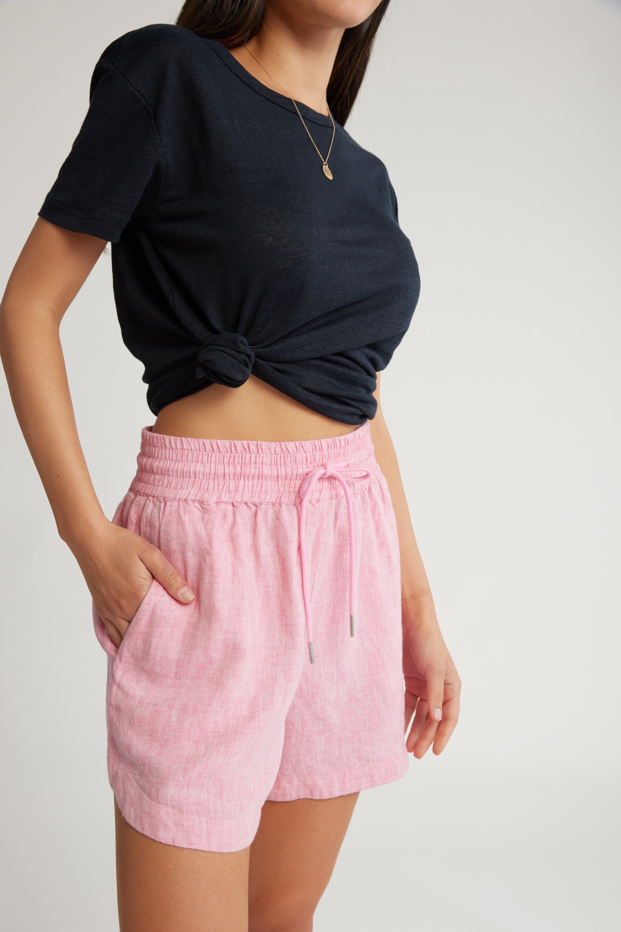 Pink clearance linen shorts