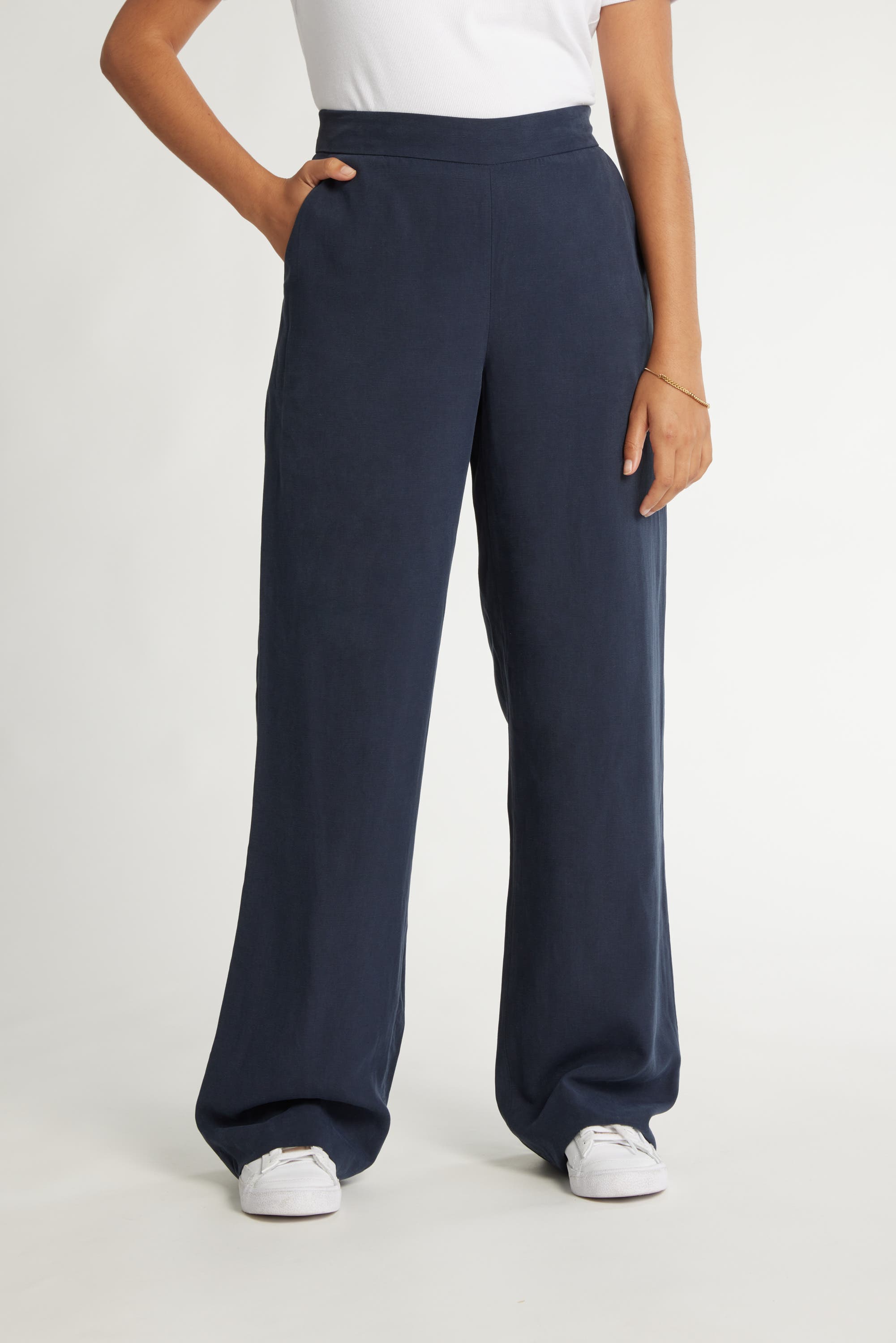 Wide leg pants navy sale