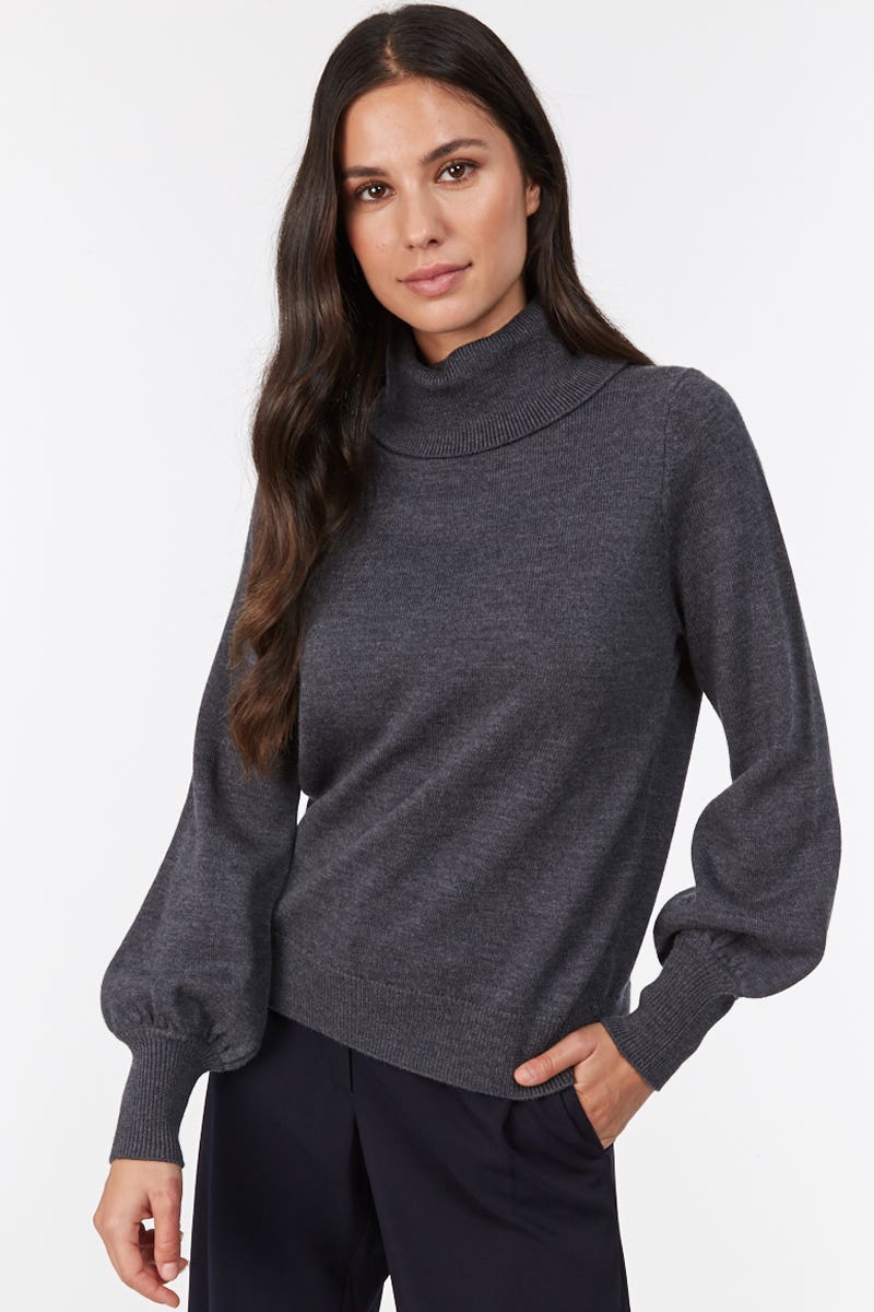 Merino roll neck clearance jumper