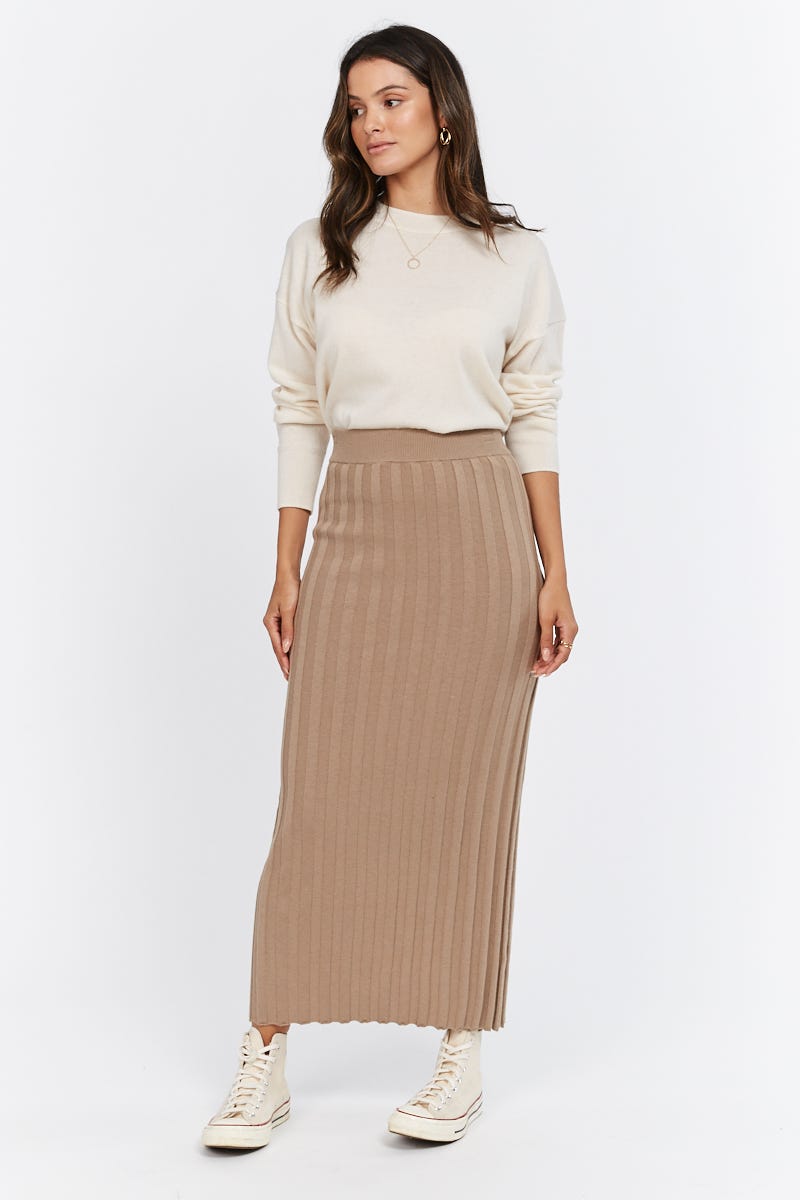 Cotton best sale ribbed skirt