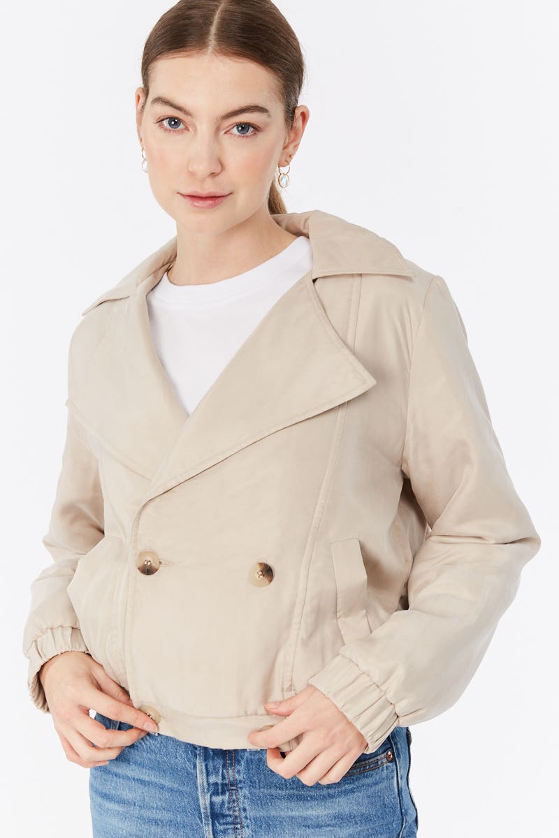 Double breasted cheap bomber jacket