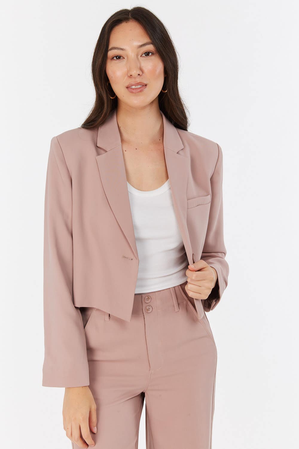 Dusky pink cropped jacket sale