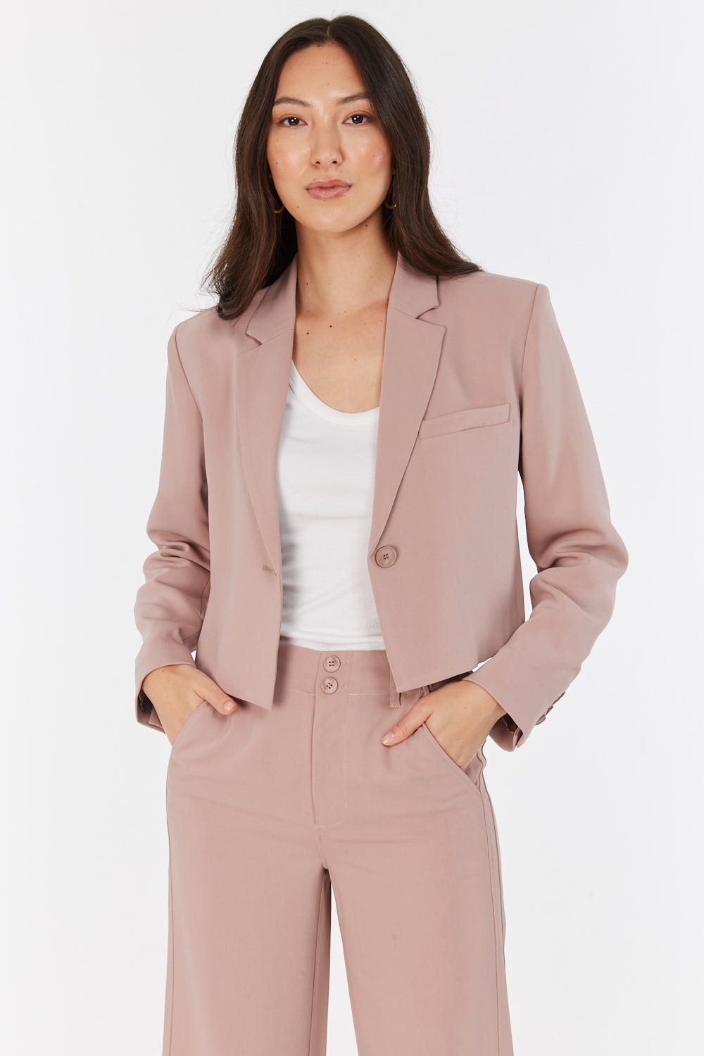 Shop Juliet Crop Blazer in Pink Max Women s Fashion NZ