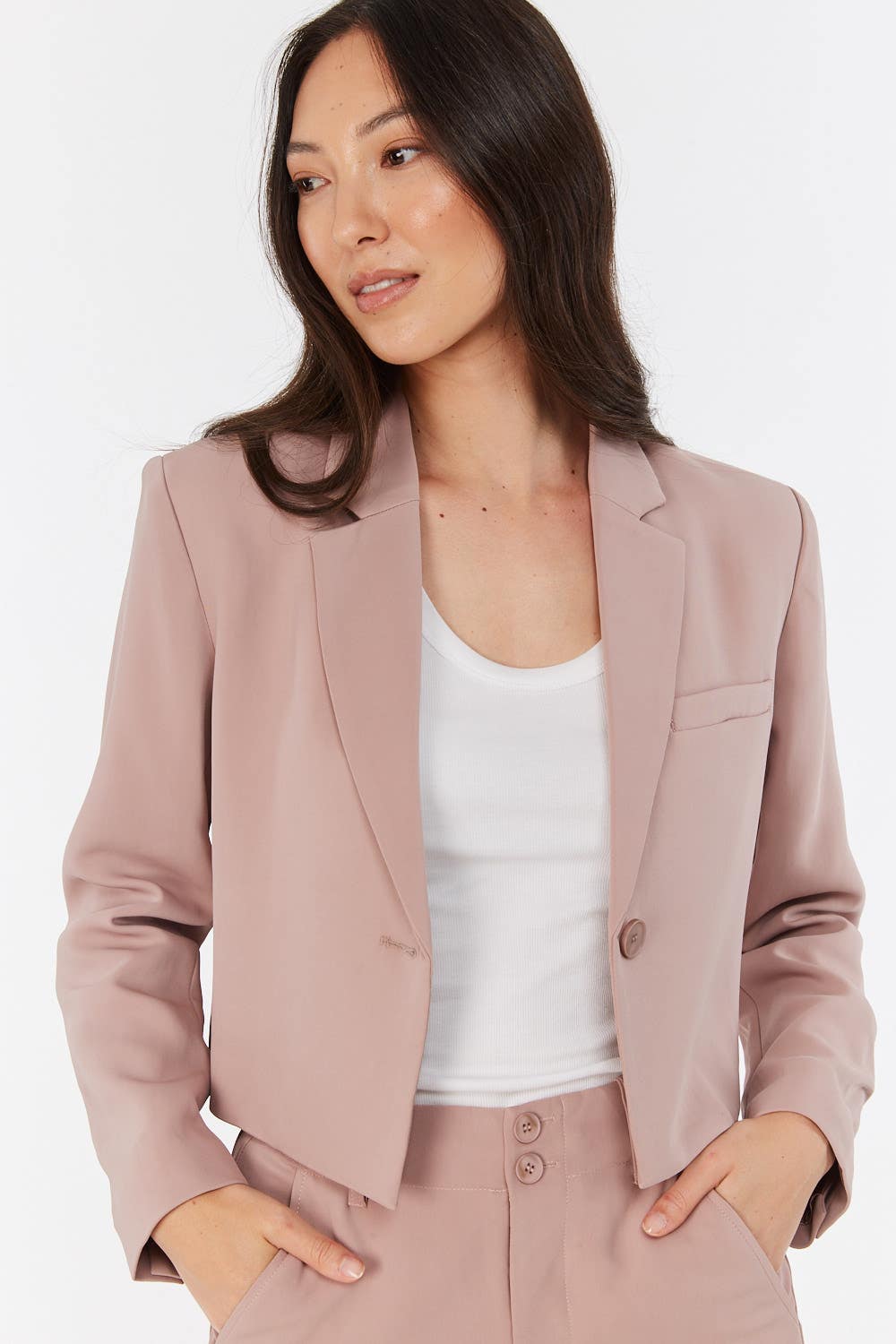 Shop Juliet Crop Blazer in Pink Max Women s Fashion NZ