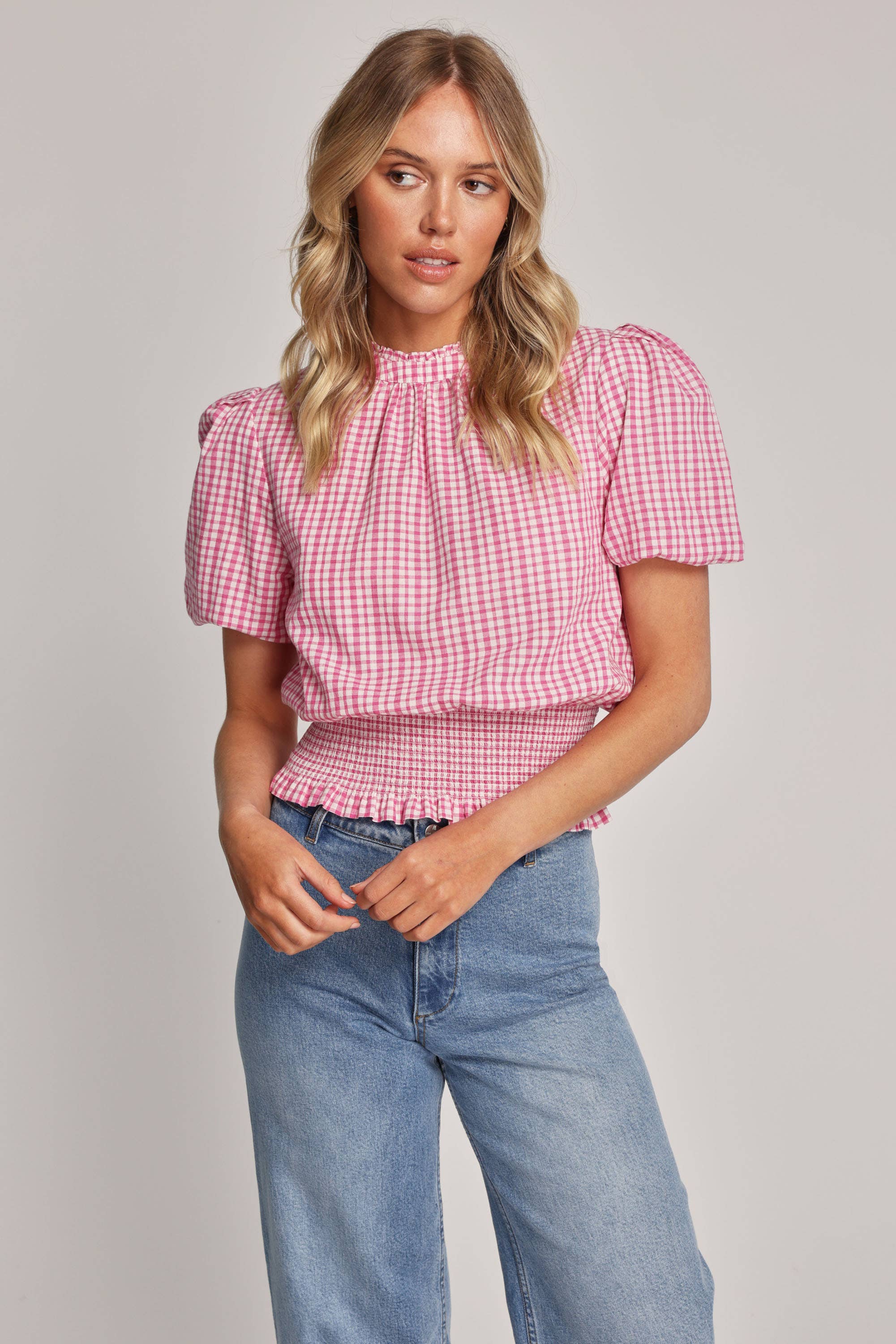 Shop Sophia Puff Sleeve Blouse in Patterns