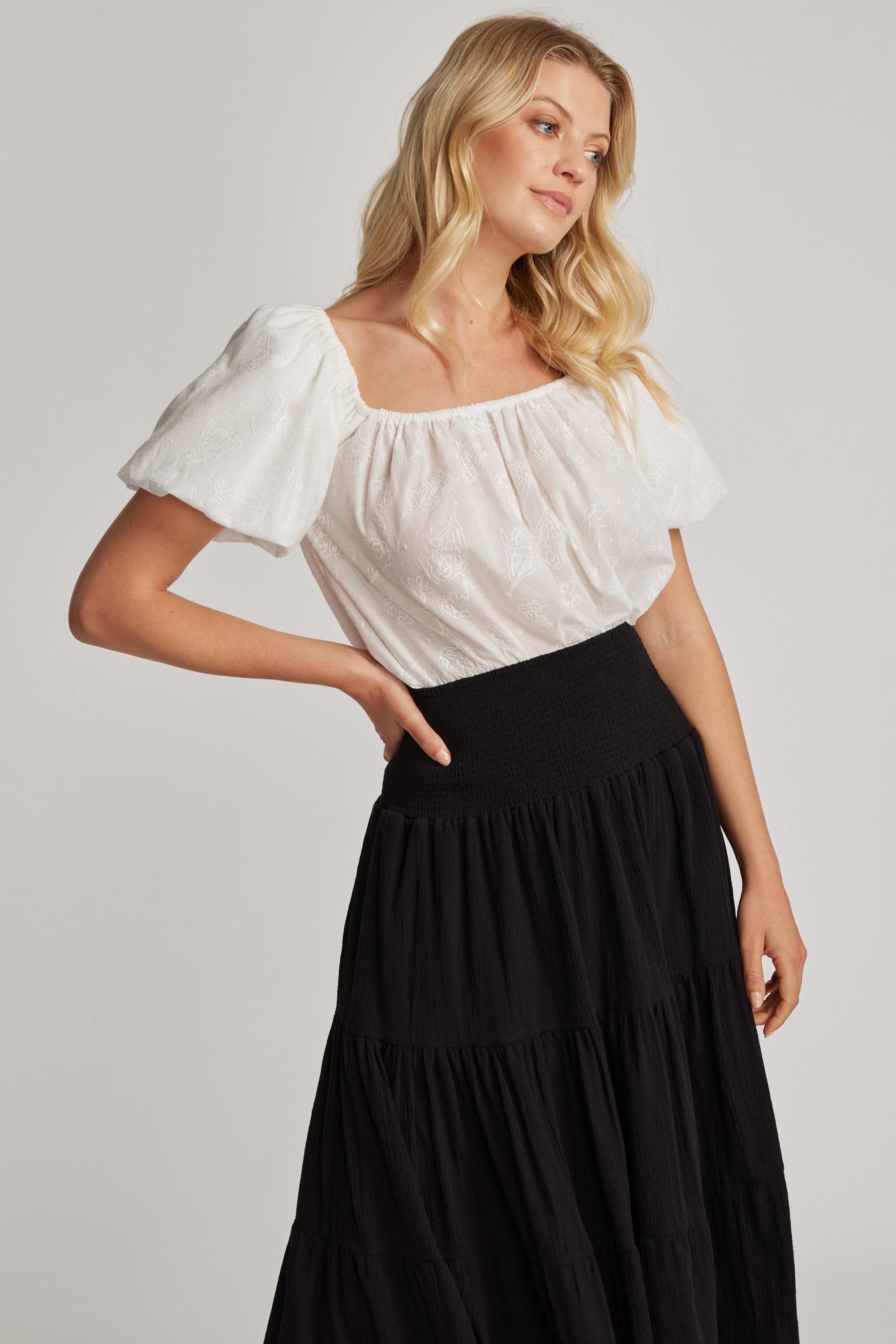 Shop Sienna Tiered Maxi Skirt in Black Max Women s Fashion NZ