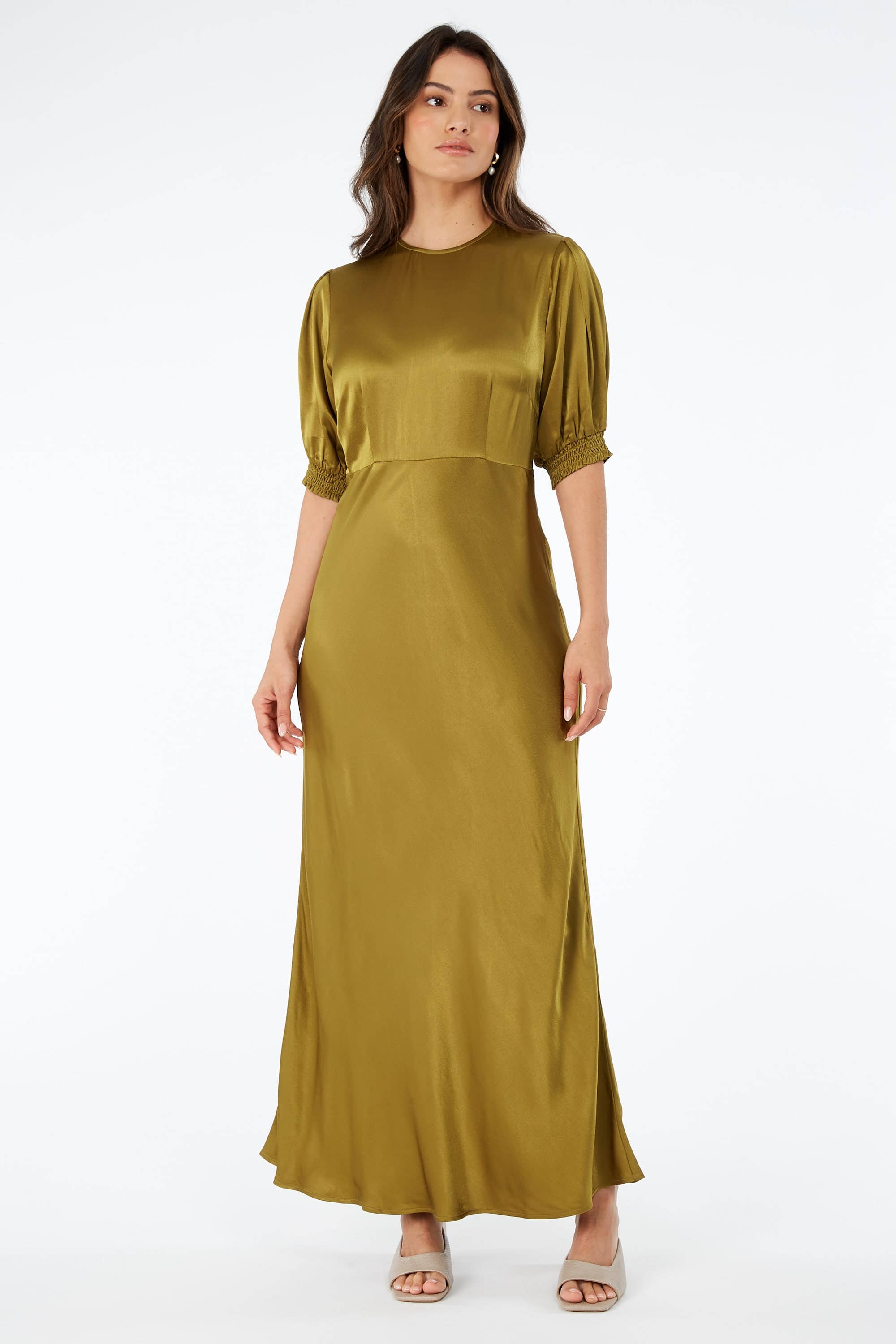 Cos green silk clearance dress