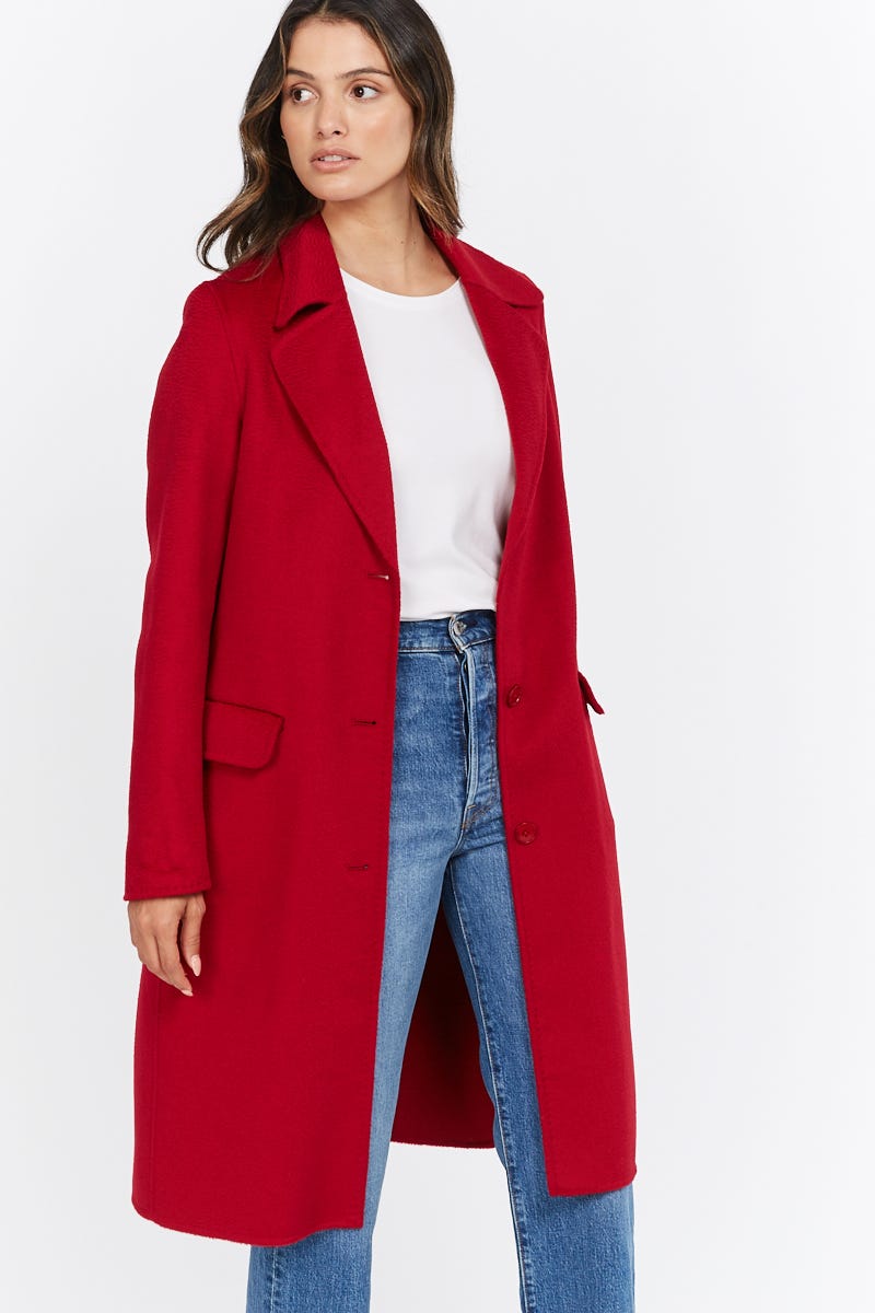 Shop Olivia Pure Wool Coat in Red Max Women s Fashion NZ