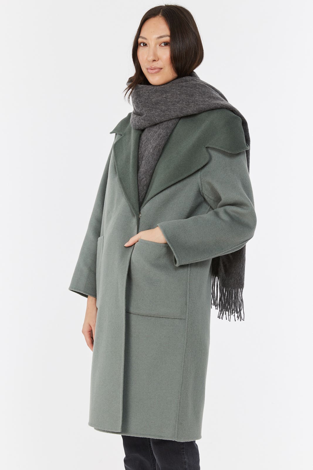 Reversible long store coat