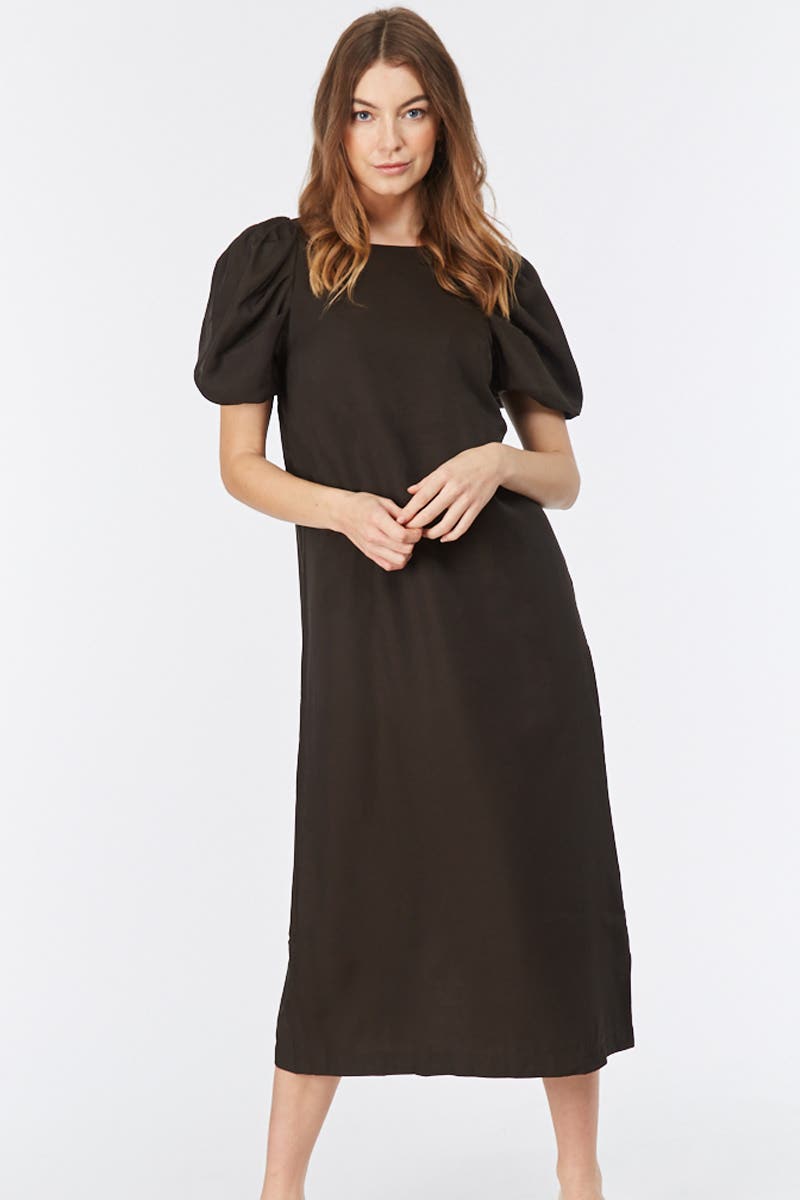 Layla Puff Sleeve Midi Dress