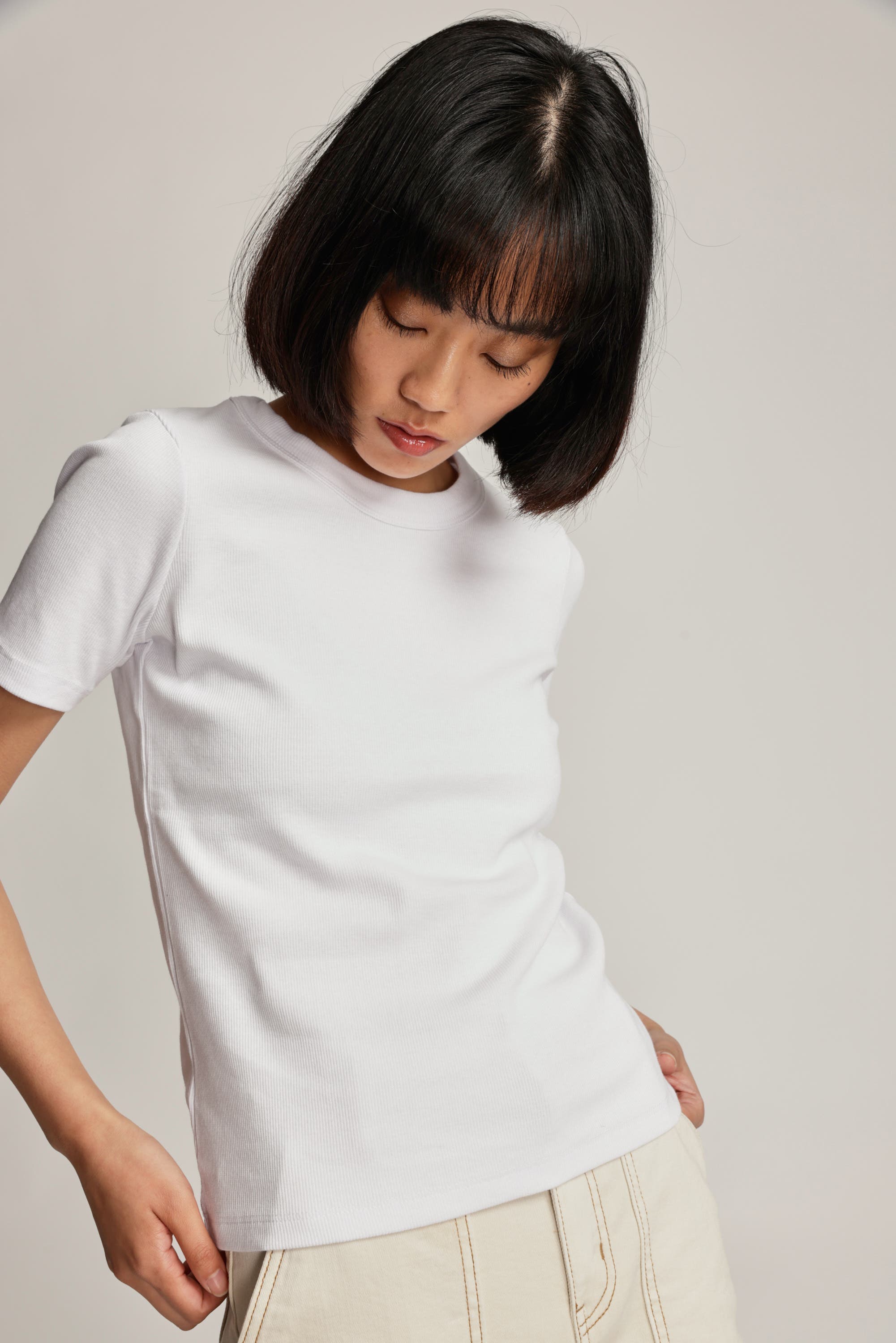 Shop Peyton Cotton Rib Tee in White | Max Women's Fashion NZ