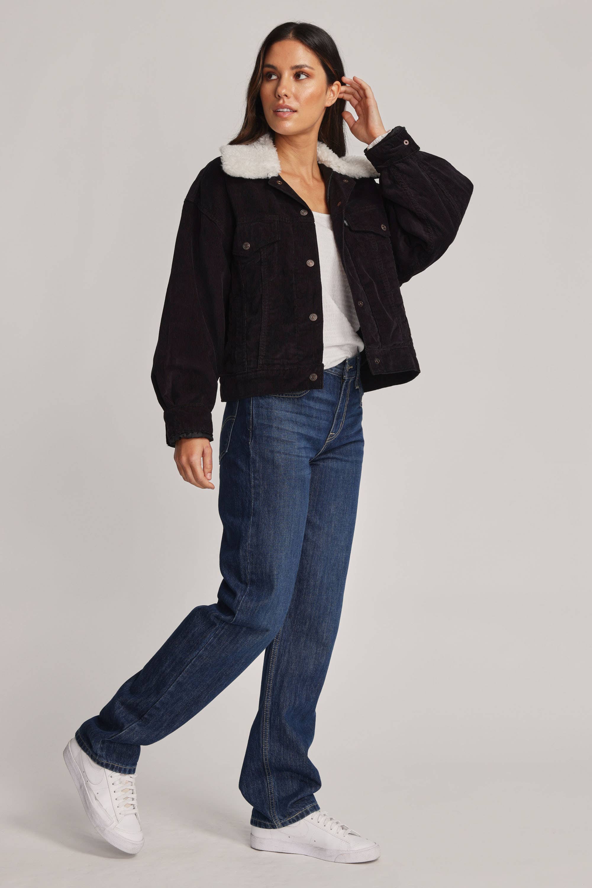 Levi's baggy sherpa jacket sales